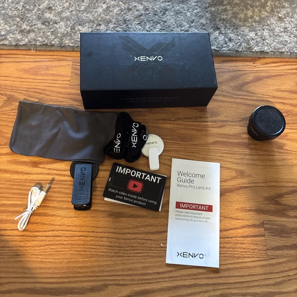 Xenvo Pro Lens Kit - Truview .45x Wide Angle Lens, Clarus 15x Macro w/ LED light